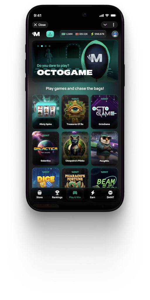 Mint Casino Mobile App Screenshot